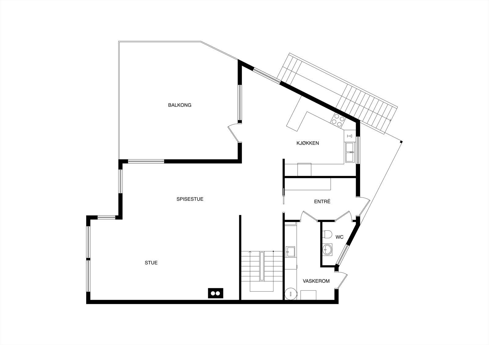 Plantegning 1. etasje Galleribilde