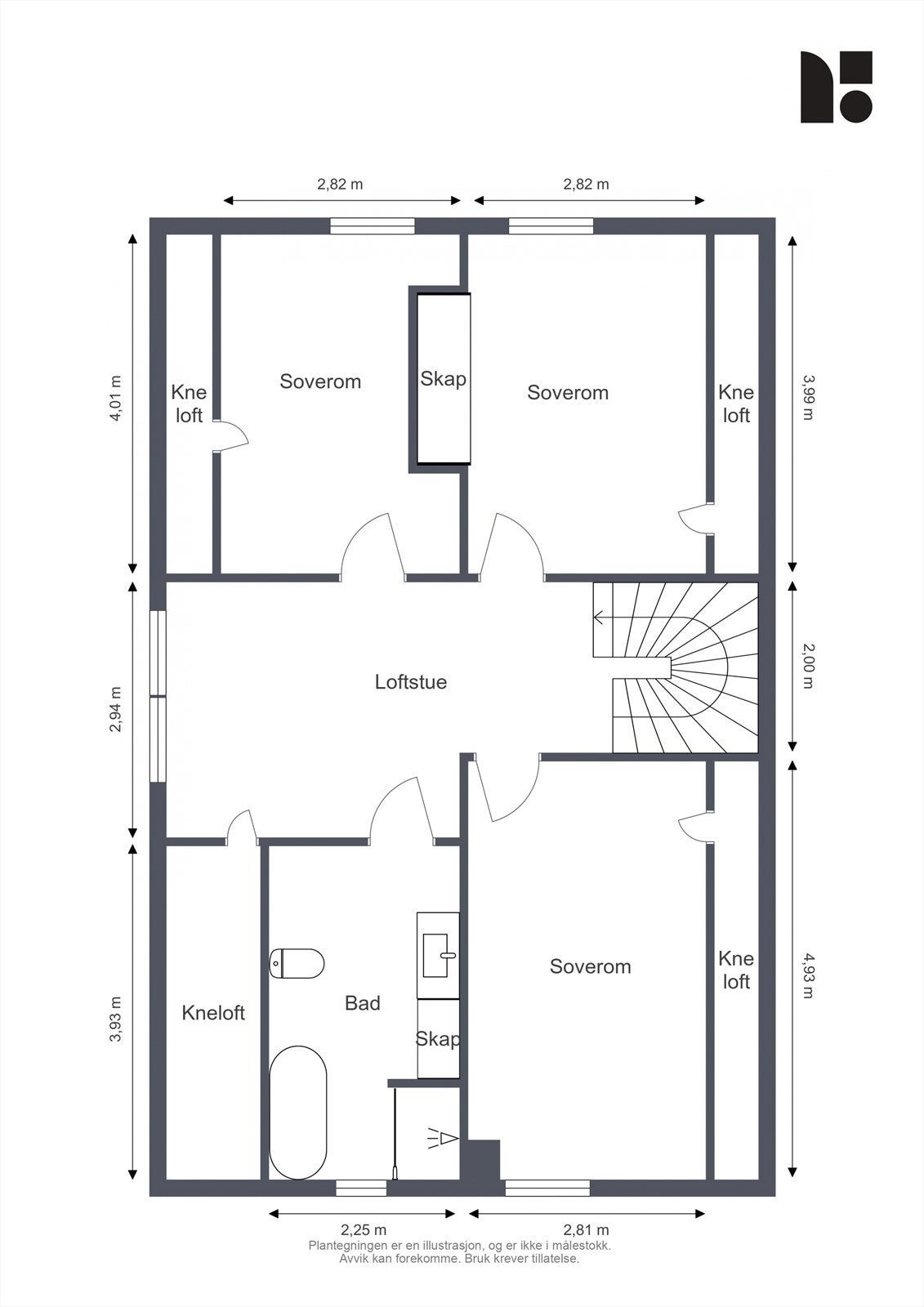 Plantegning 2 etg Galleribilde