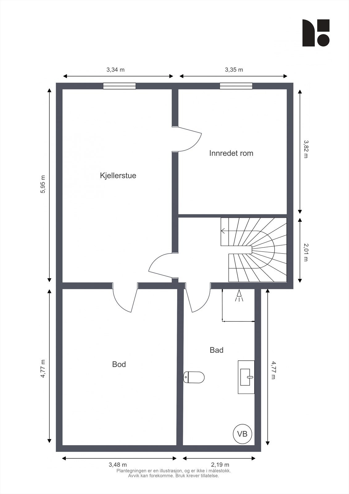Plantegning kjeller Galleribilde