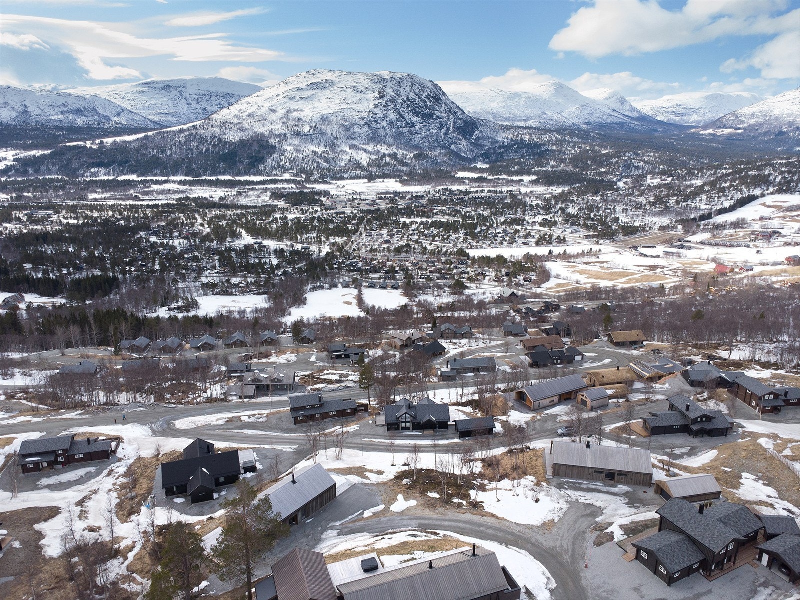 Dronebilde av tomteområdet tatt mot Rånåkollen Galleribilde