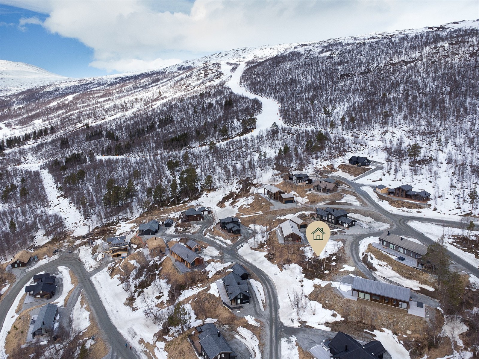Droneblde tatt mot skitrekket Galleribilde