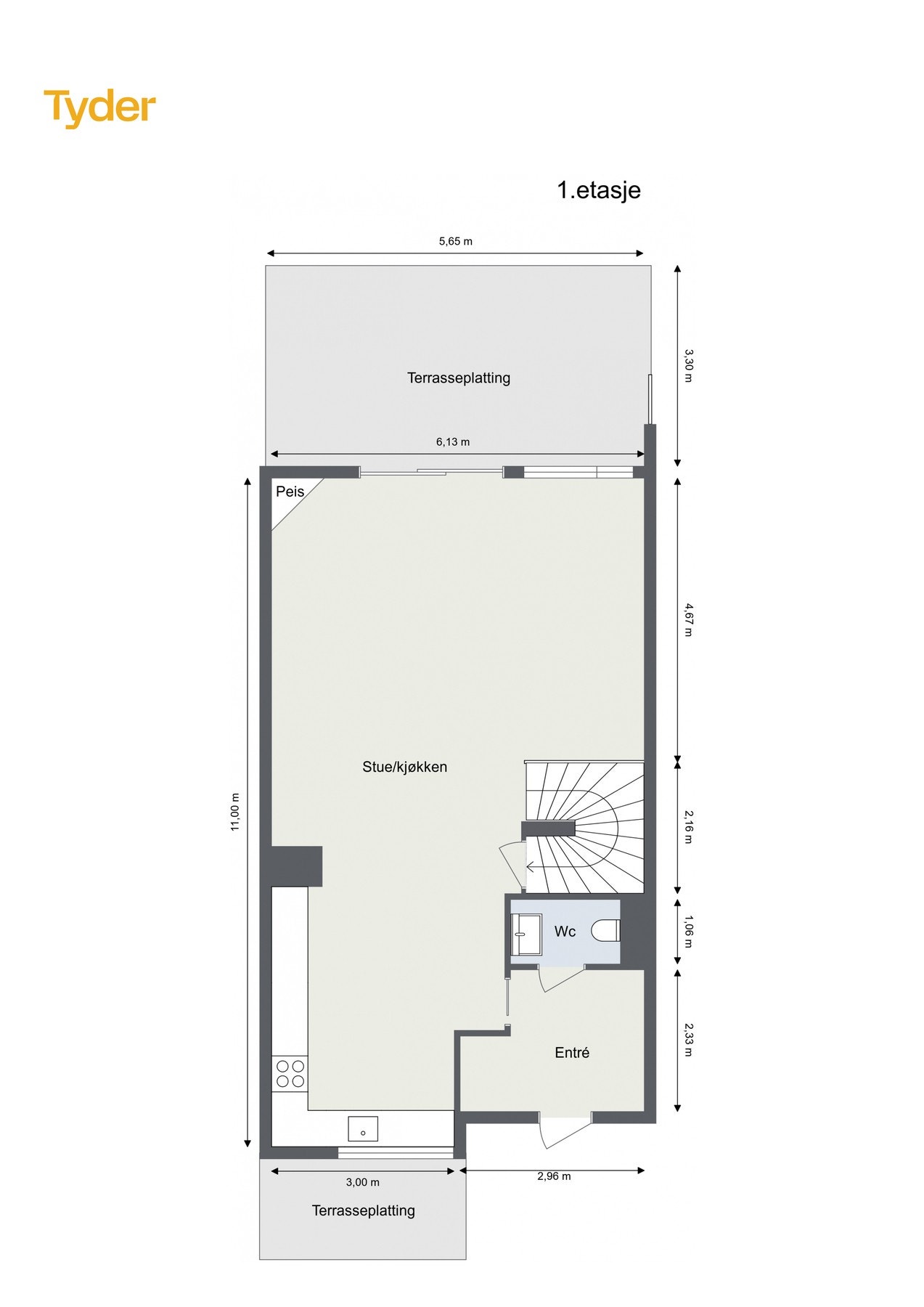 Plantegning 1 etg. Galleribilde