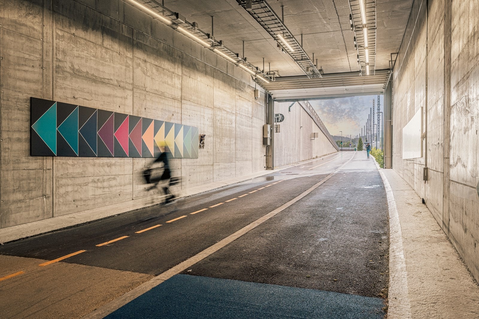 Fyllingsdalstunnellen som går til Minde, ca. 3 km en vei. Galleribilde