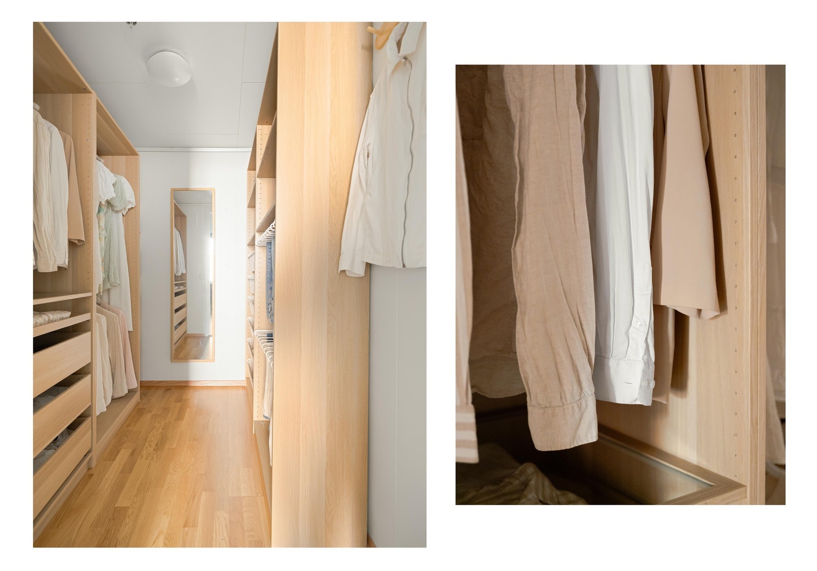 Dagens eier har benyttet boden som en walk-in closet. Galleribilde