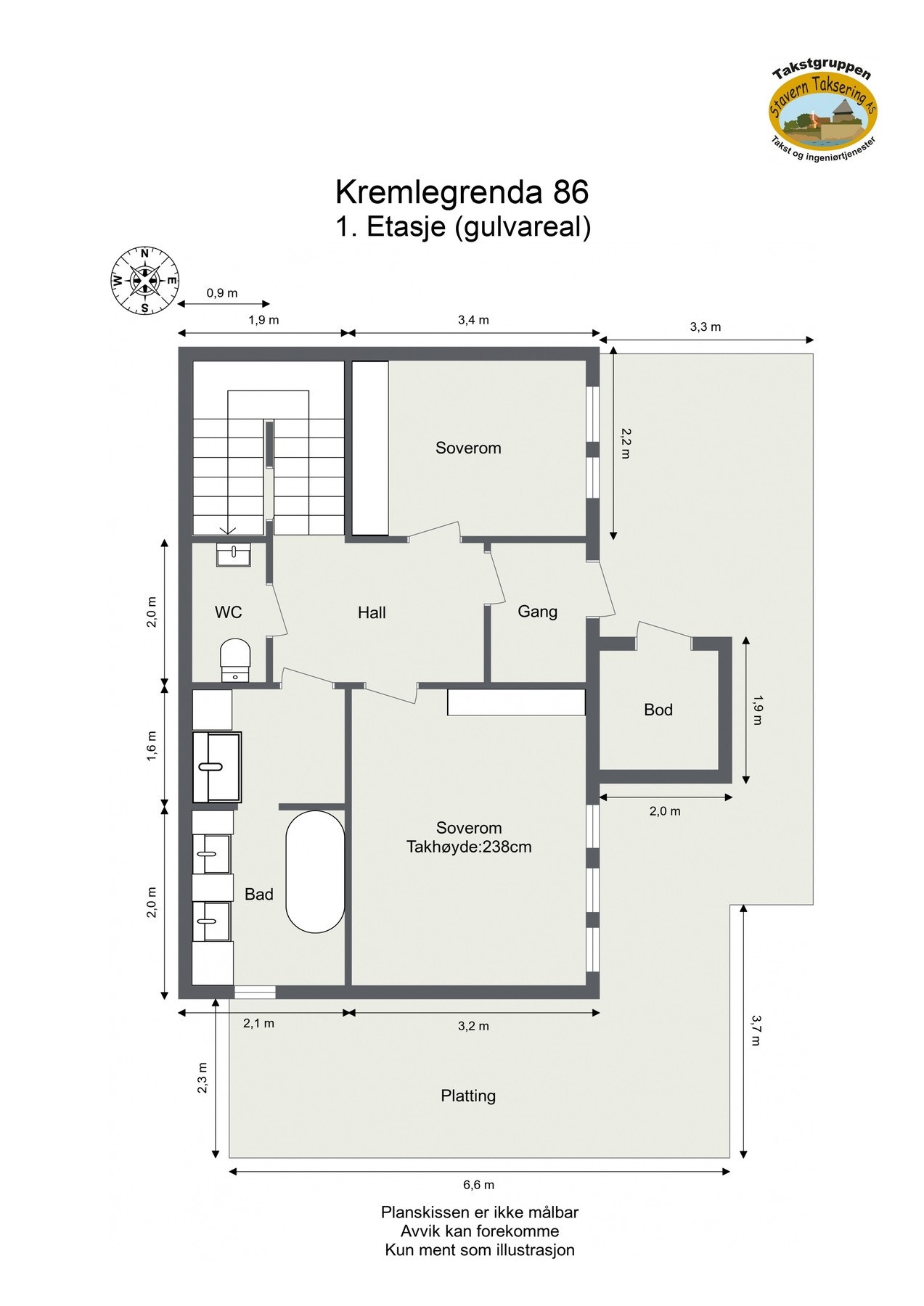 Plantegning - 1.etg - Kremlegrenda 86 Galleribilde