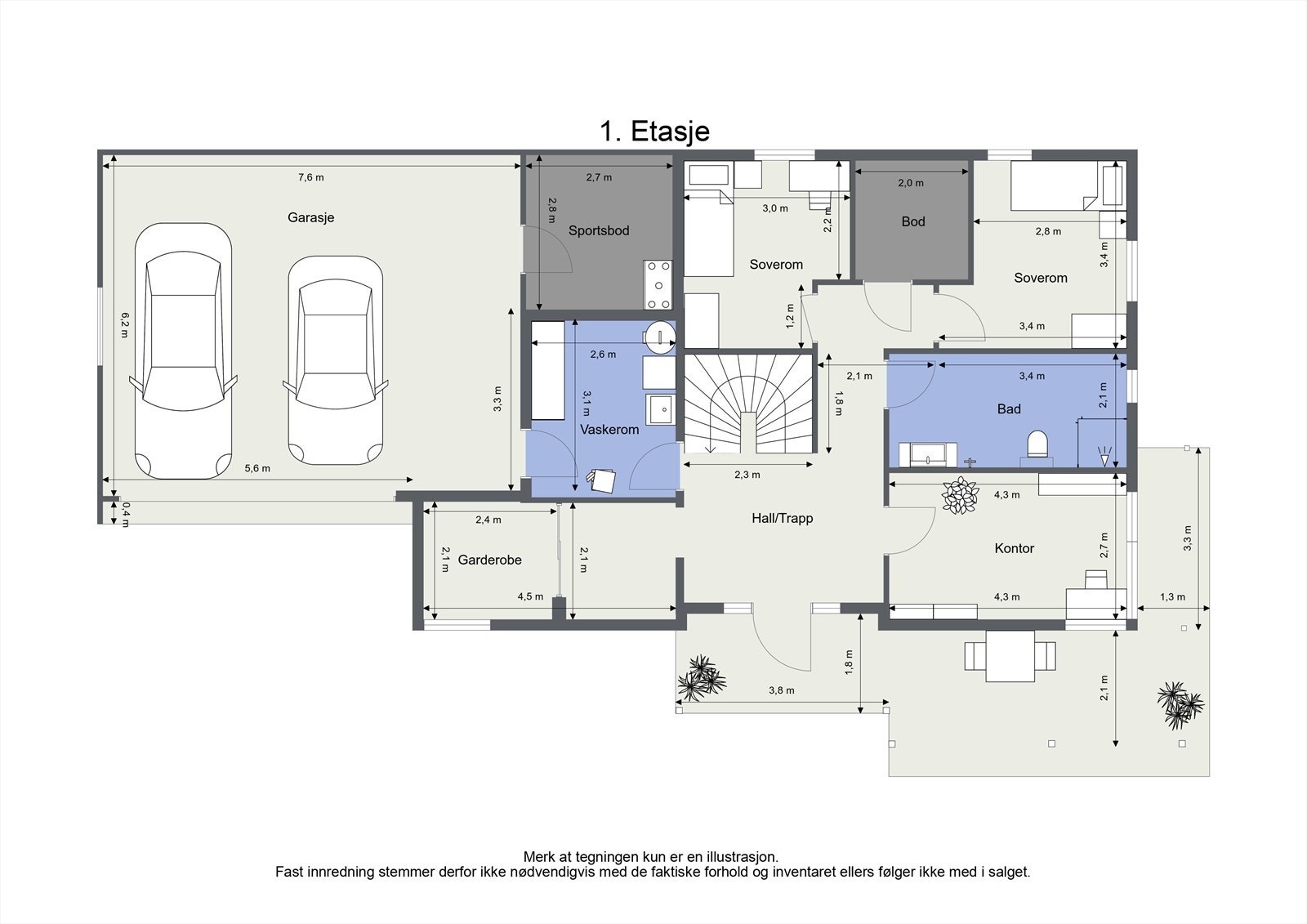 Plantegning 1. etg Galleribilde