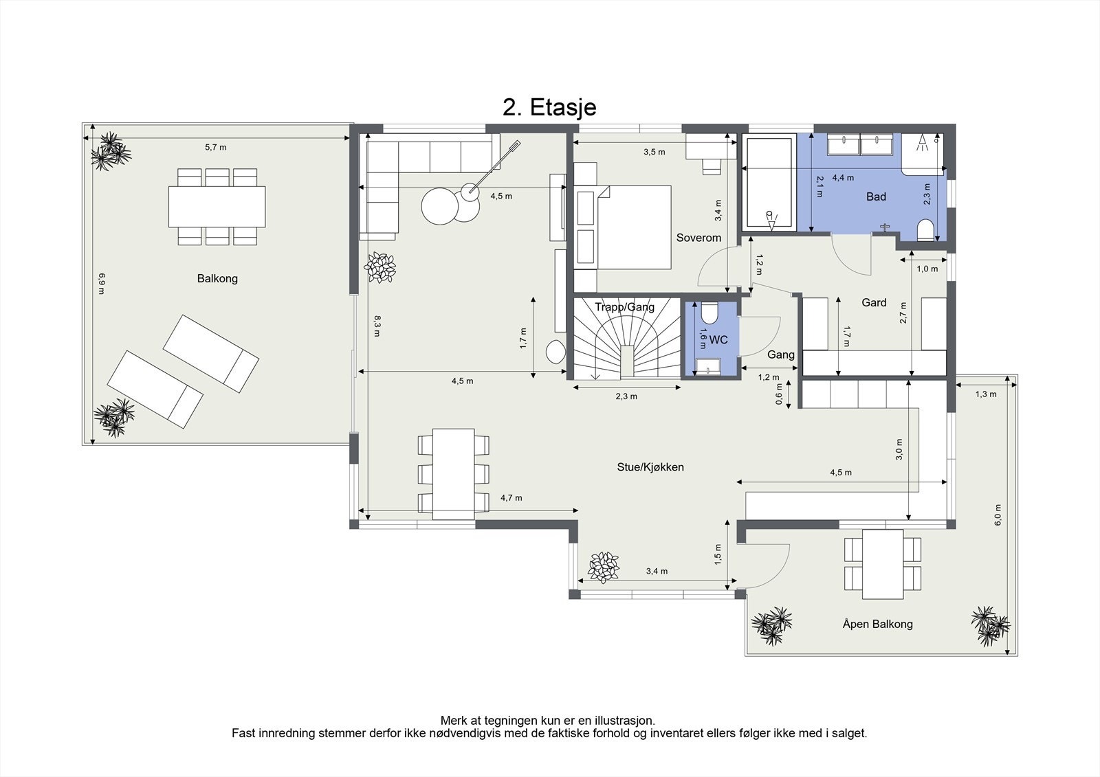 Plantegning 2. etg Galleribilde