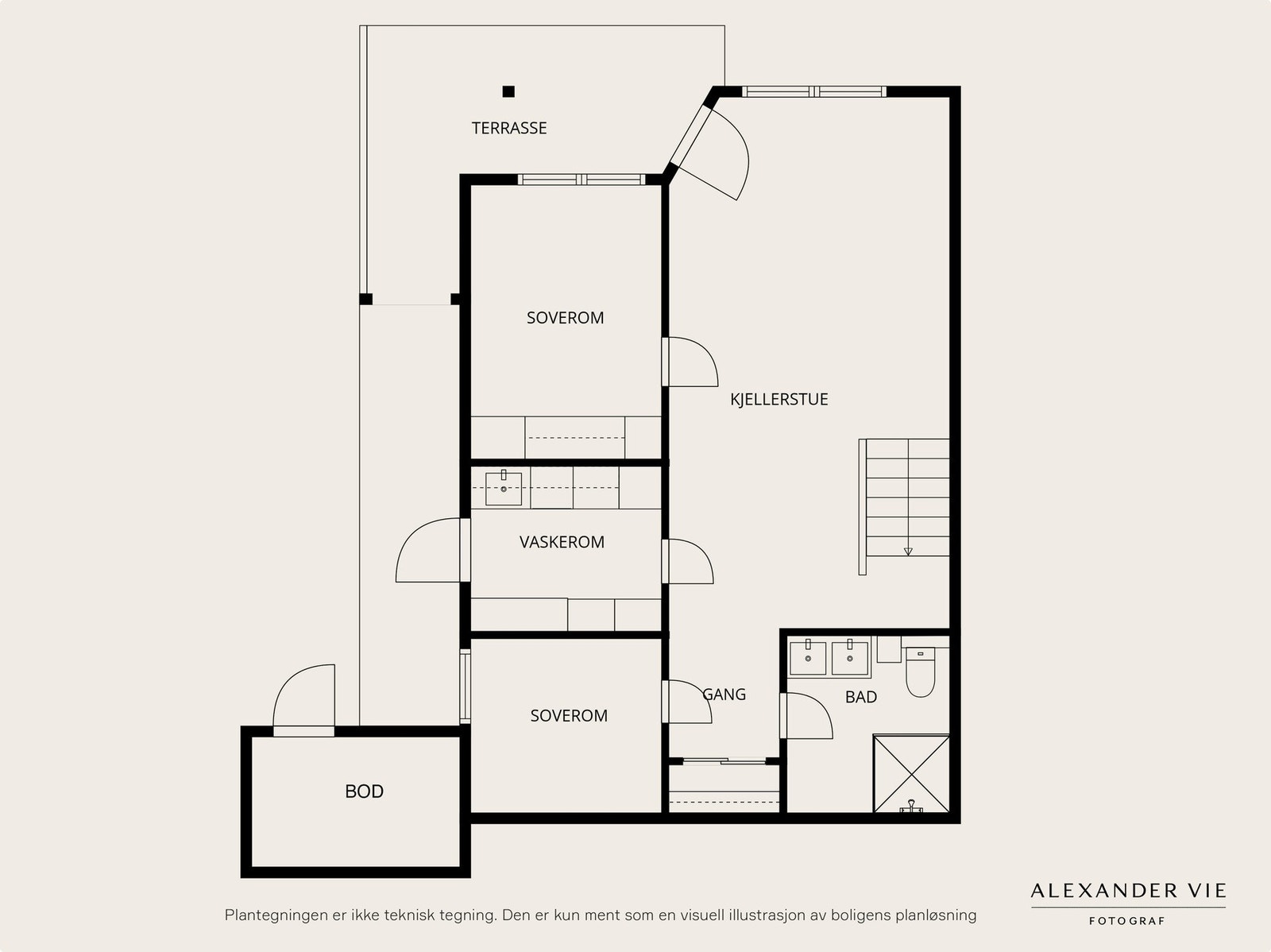 Plantegning underetasje. Galleribilde