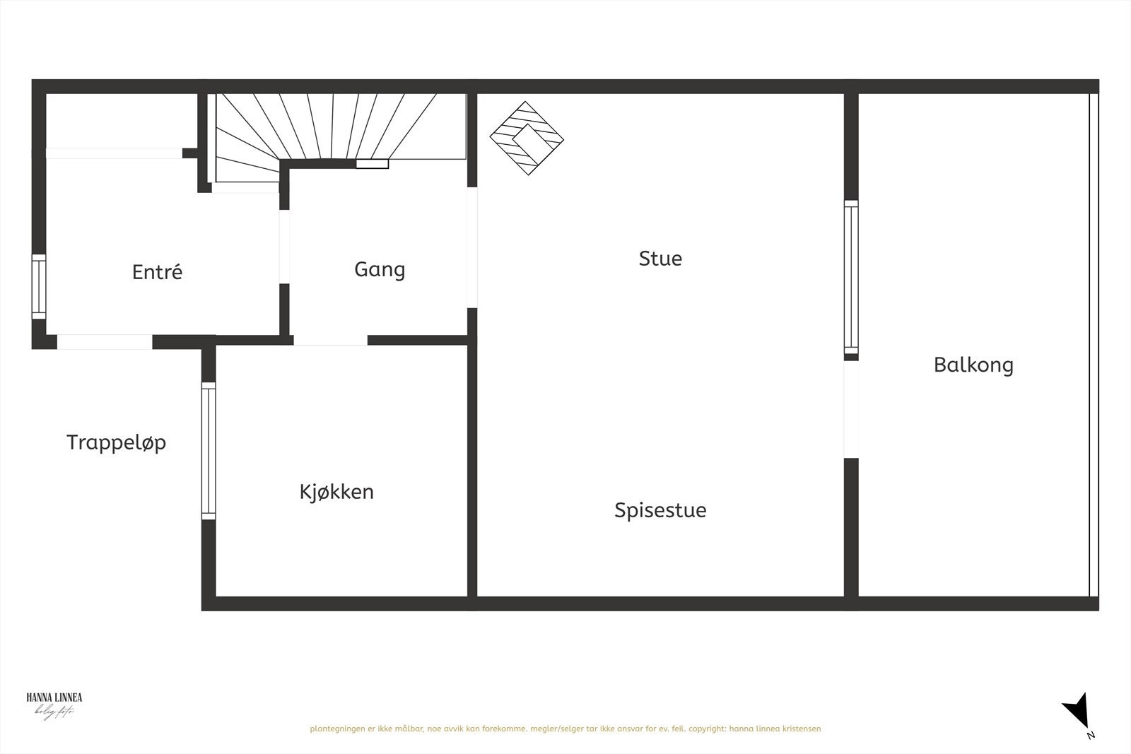 Vi tar en titt på plantegningen 1. etasje. Galleribilde
