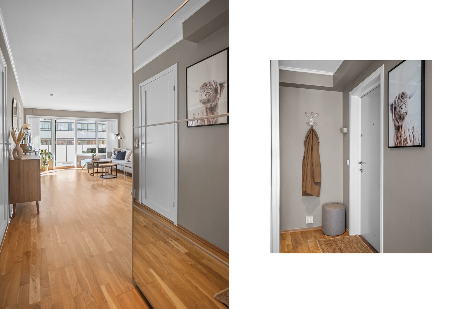 Hyggelig entré med stor skyvedørsgarderobe og gode oppbevaringsmuligheter Galleribilde