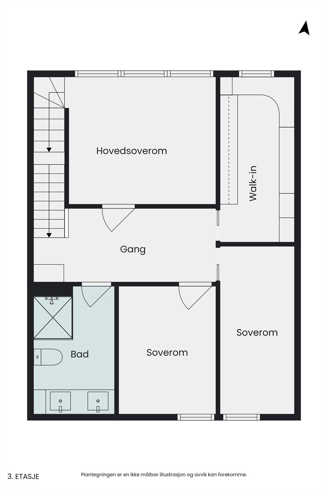 Plantegning 3. etasje Galleribilde
