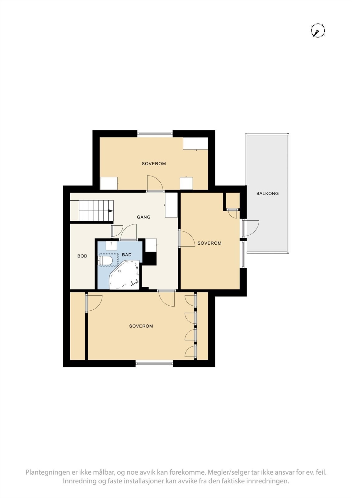 Andre etasje - Se punkt "ferdigattest". Galleribilde