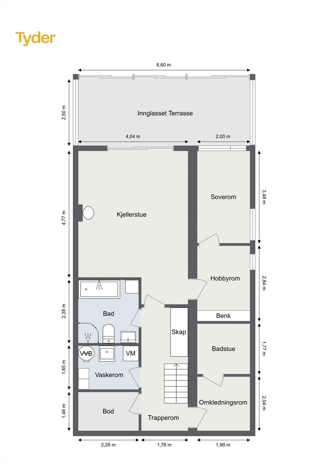 Plantegning - Underetasje. Galleribilde