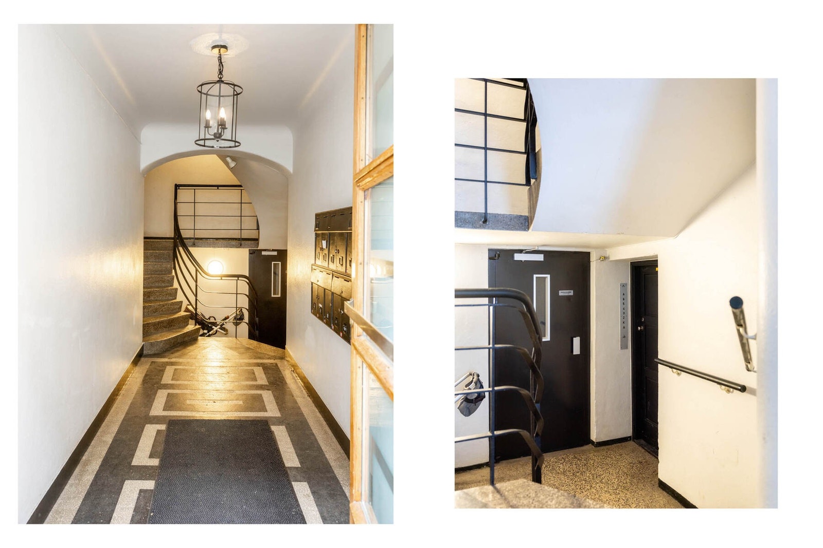 Velholdt og representativt inngangsparti med originale detaljer og felles trappeoppgang. Galleribilde