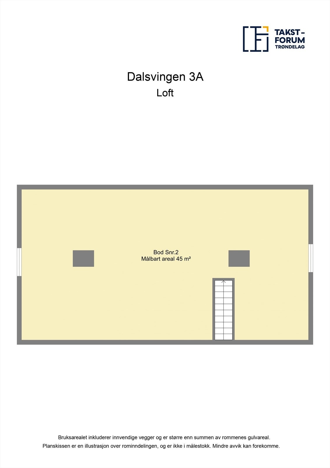 Planskisse loft. Galleribilde