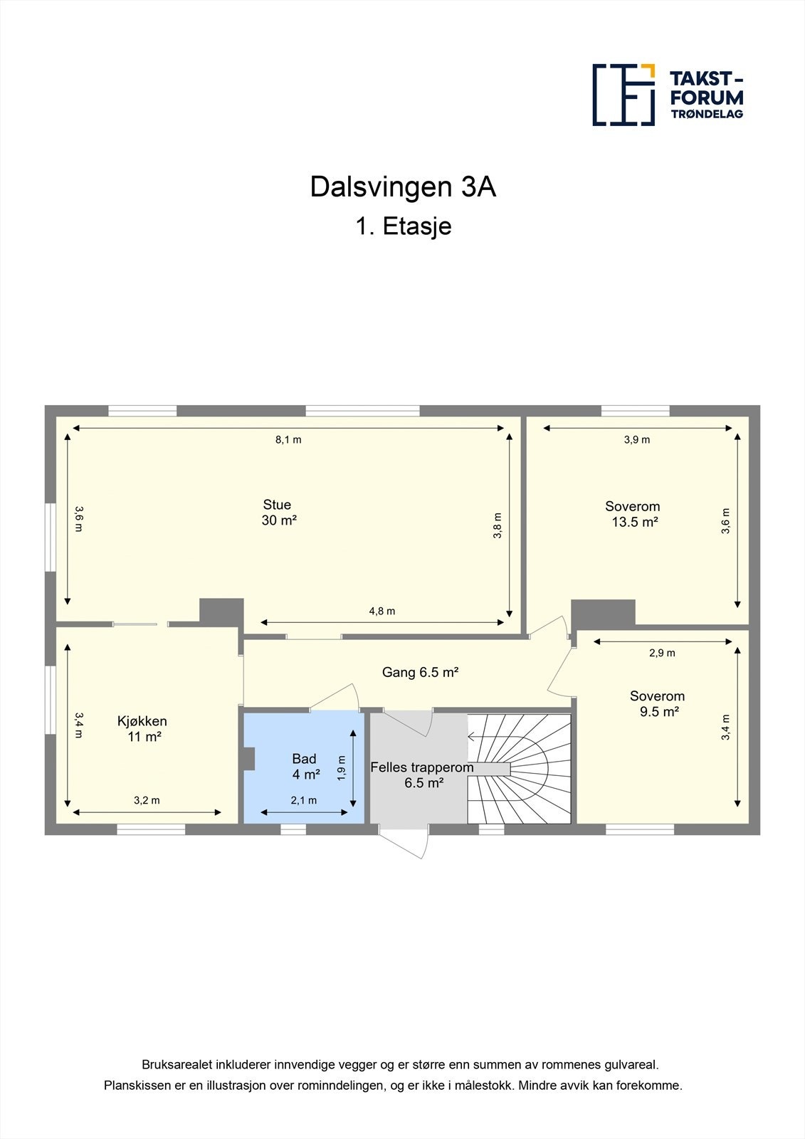 Planskisse 1. etasje. Galleribilde