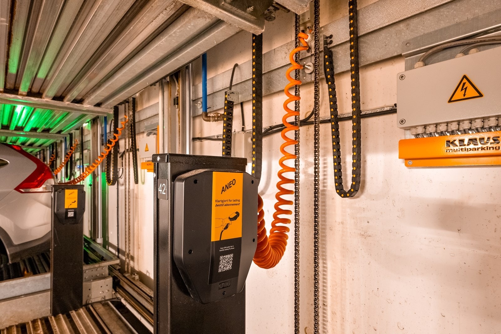 Plassen er klargjort for montering av elbillader. Galleribilde