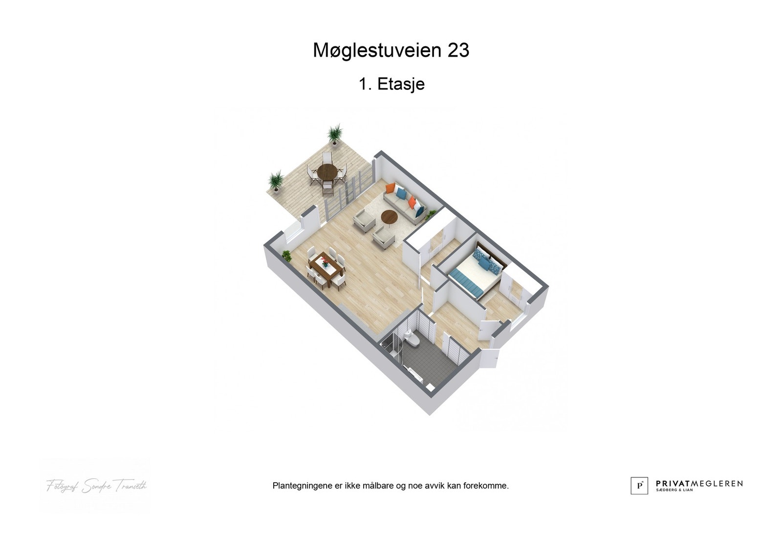 3d-tegning over leiligheten Galleribilde