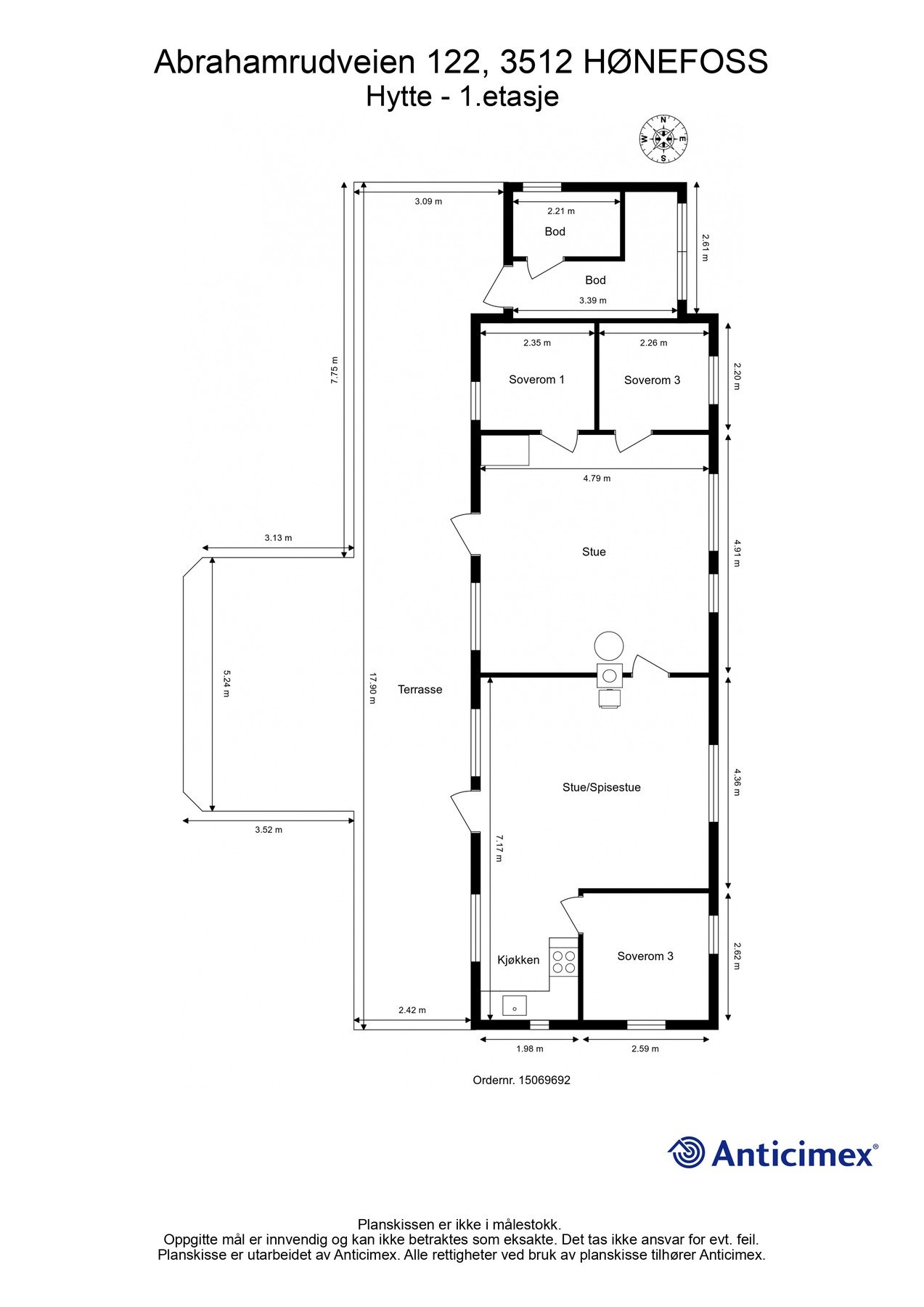 Plantegning av Abrahamrudveien 122 | eiendomsmeglerne avdeling Ringerike Galleribilde