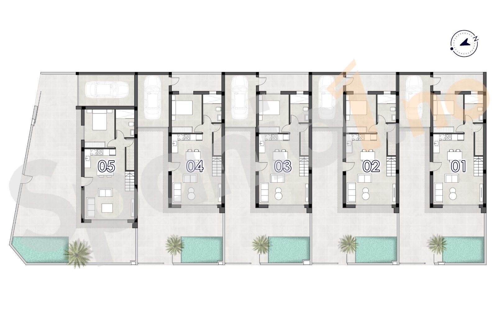 Oversikt villa 1-5 Galleribilde