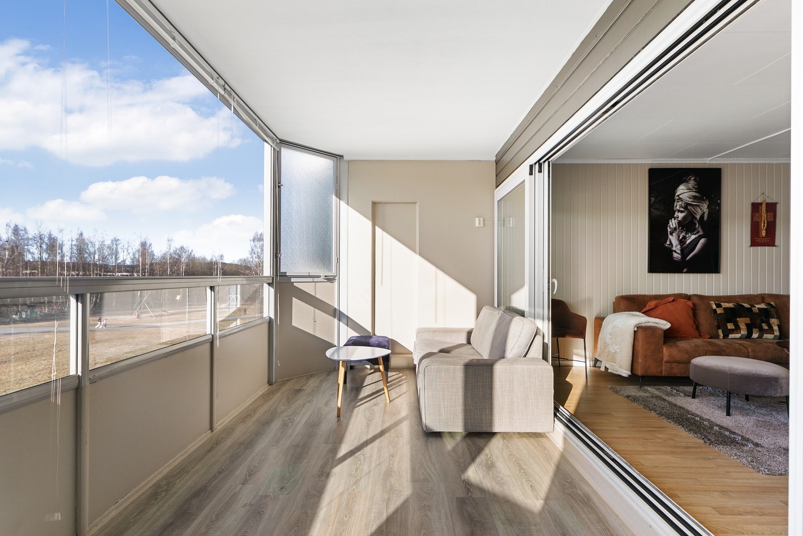 På balkongen er det god plass til møbler, grill, etc. Galleribilde