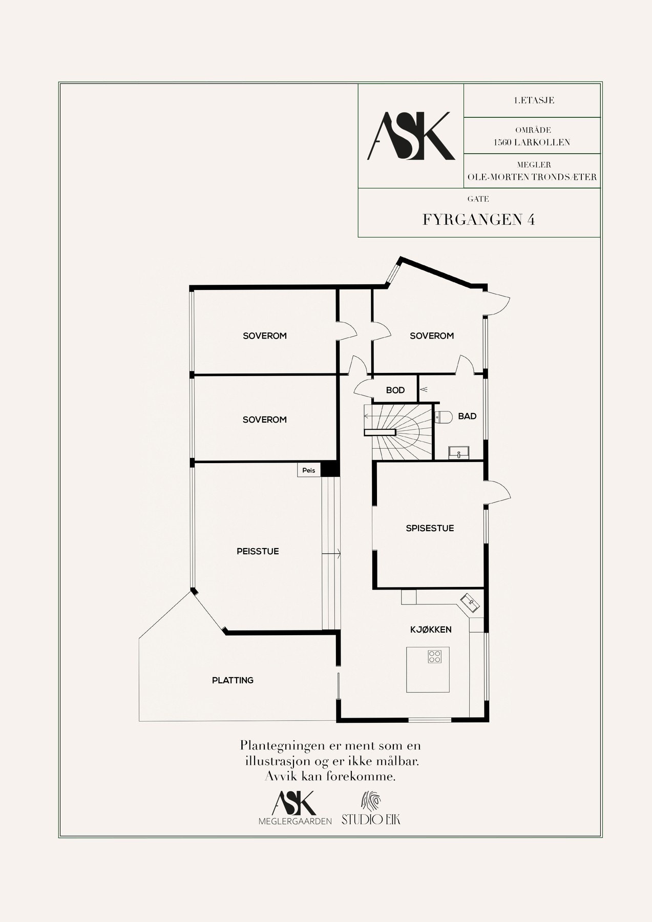 Plantegning 1. etasje Galleribilde