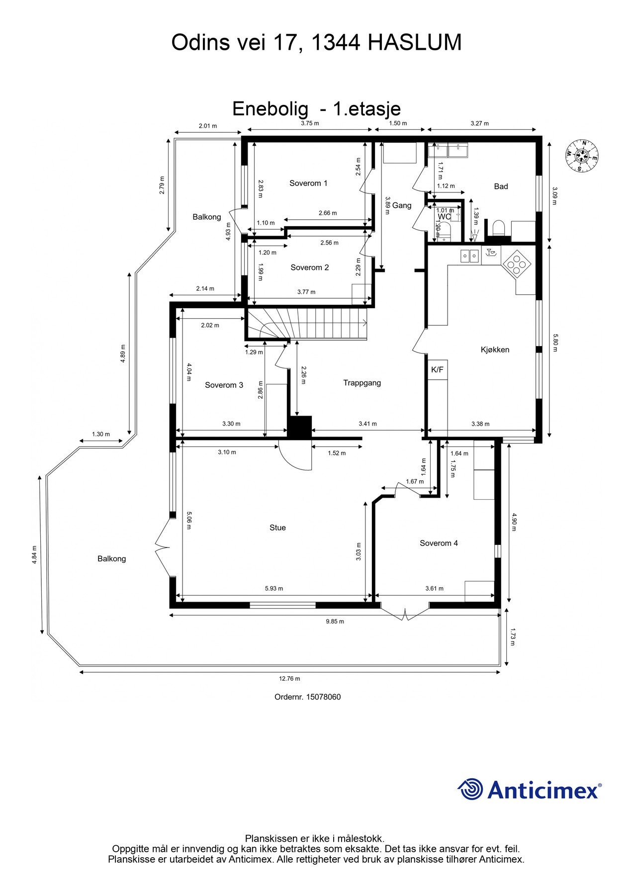 Plantegning - 1.etasje Galleribilde