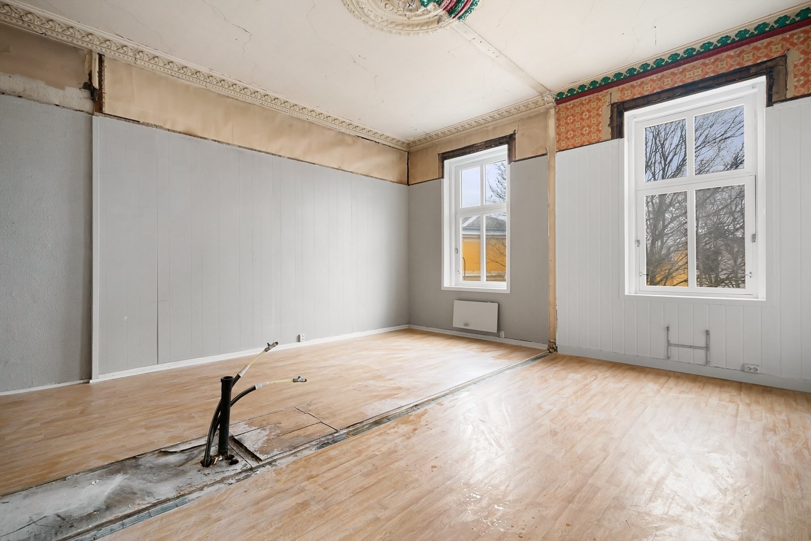 Her er det god plass til kjøkkeninnredning - et perfekt utgangspunkt for å skape ditt drømmekjøkken! Galleribilde