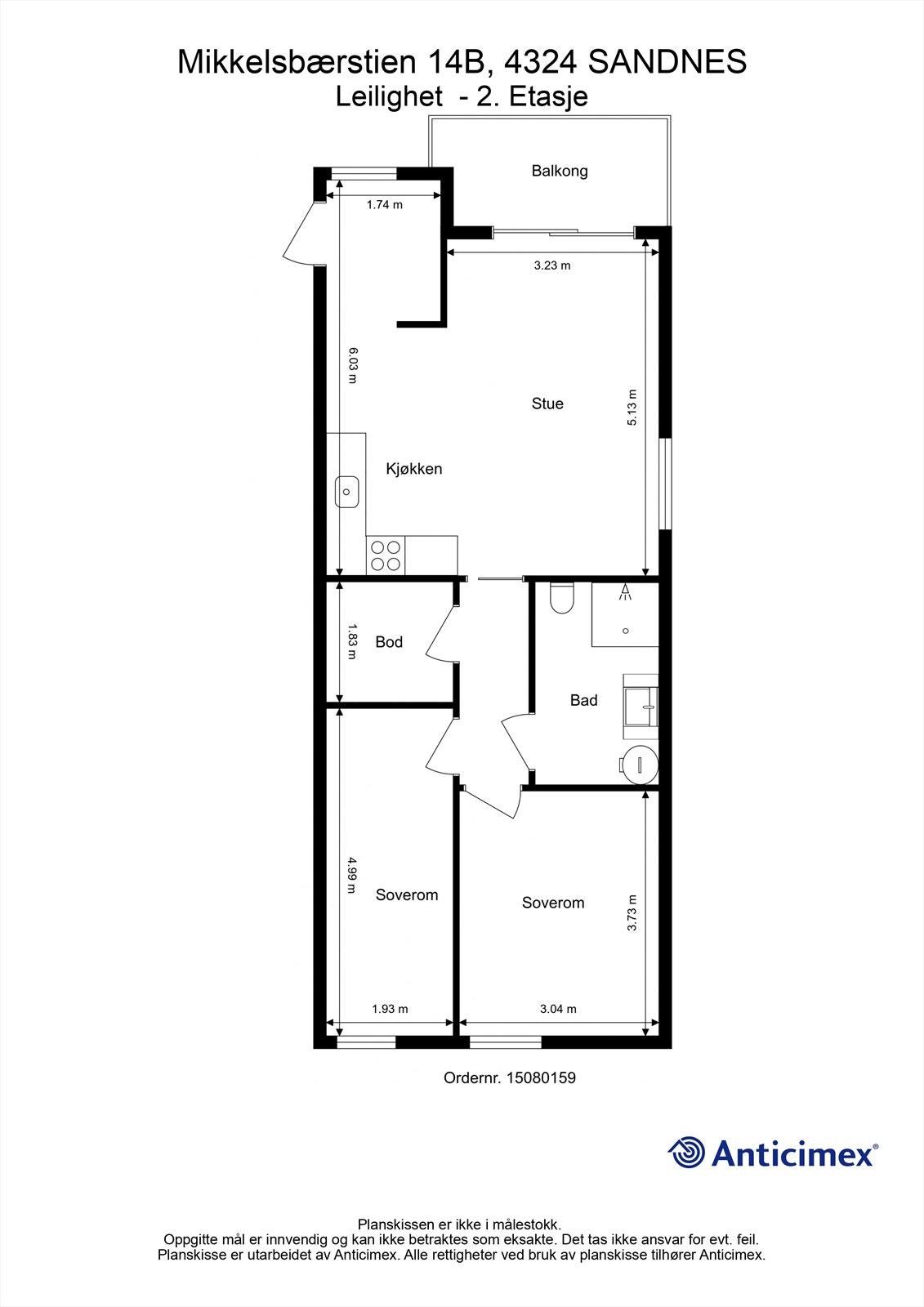 Plantegning- Leilighet - 2. Etasje Galleribilde