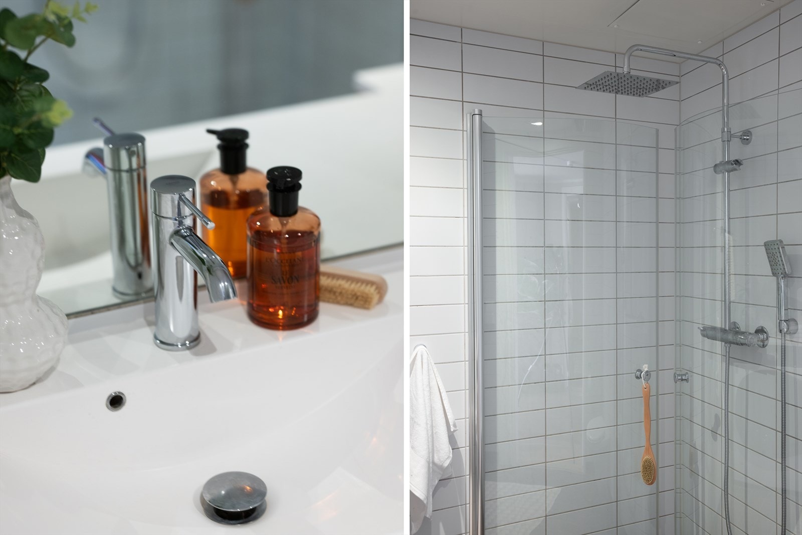 Badet har moderne innredning med bl.a. en herlig regnfallsdusj Galleribilde