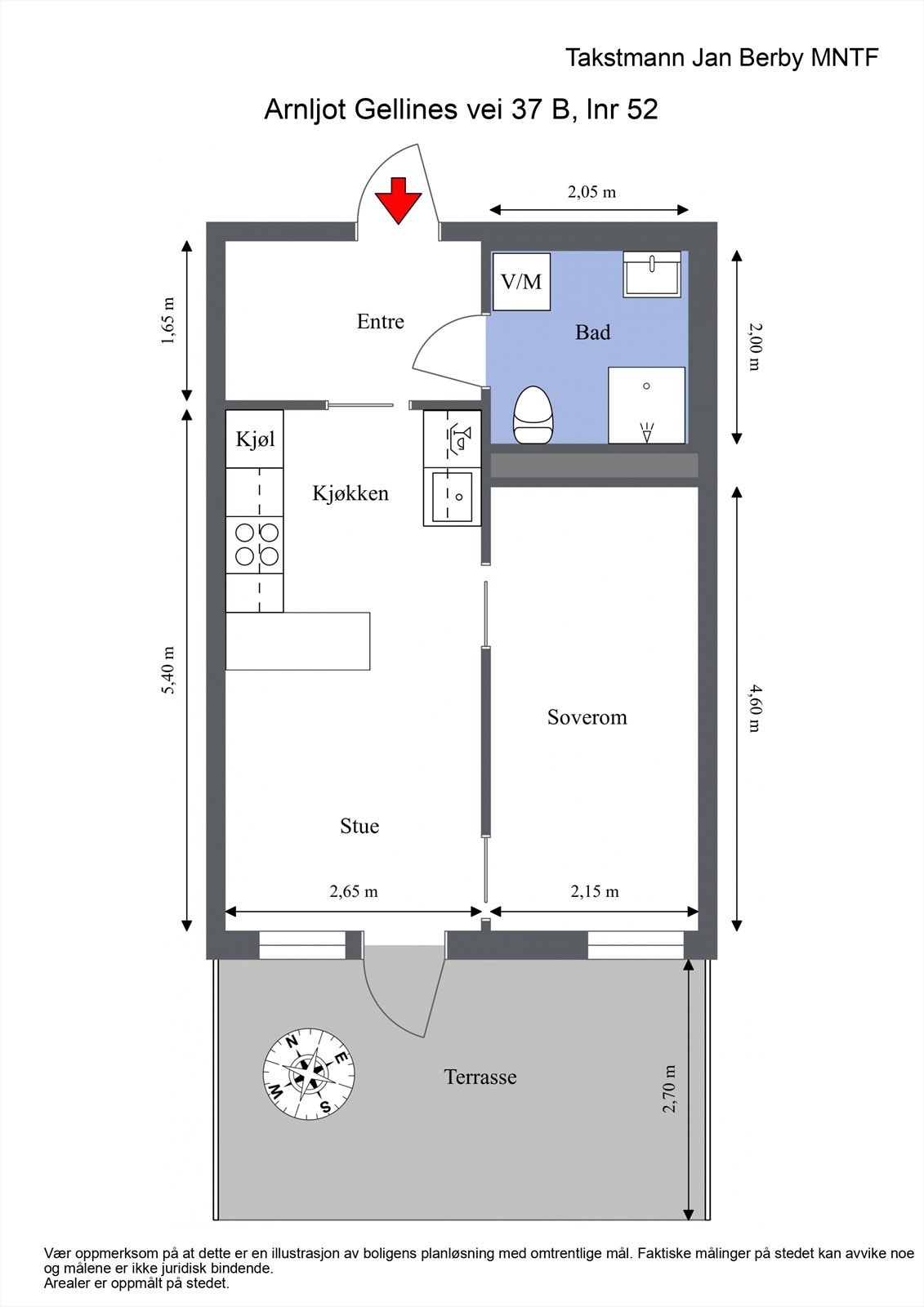 Plantegning. I tillegg medfølger en bod i kjelleren Galleribilde