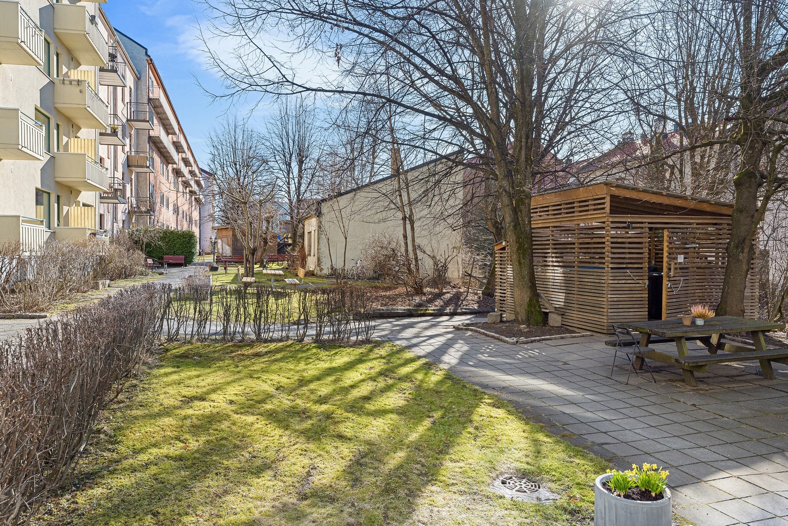 Hyggelig bakgård Galleribilde