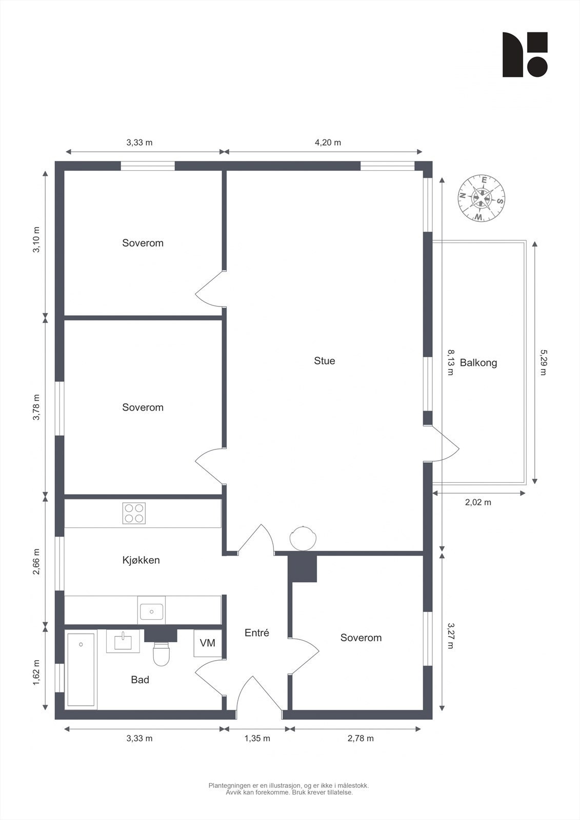 Ta en kikk på plantegningen før vi beveger oss videre inn i boligen. Galleribilde