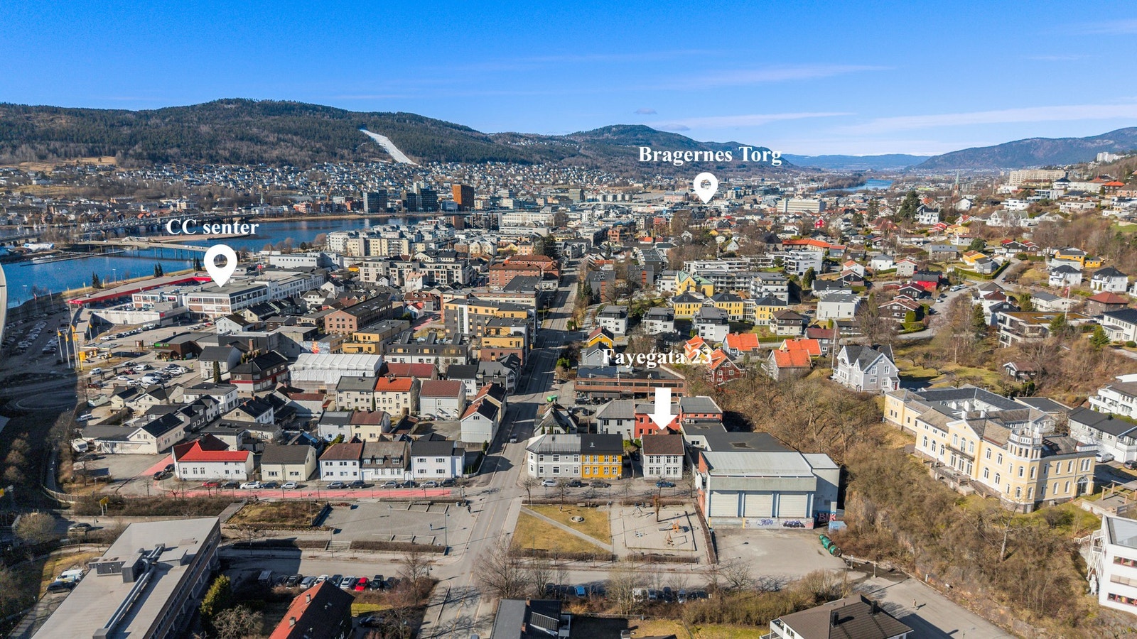 Meget sentral beliggenhet med gangavstand til CC Senter, Brakerøya togstasjon & Bragernes Torg Galleribilde