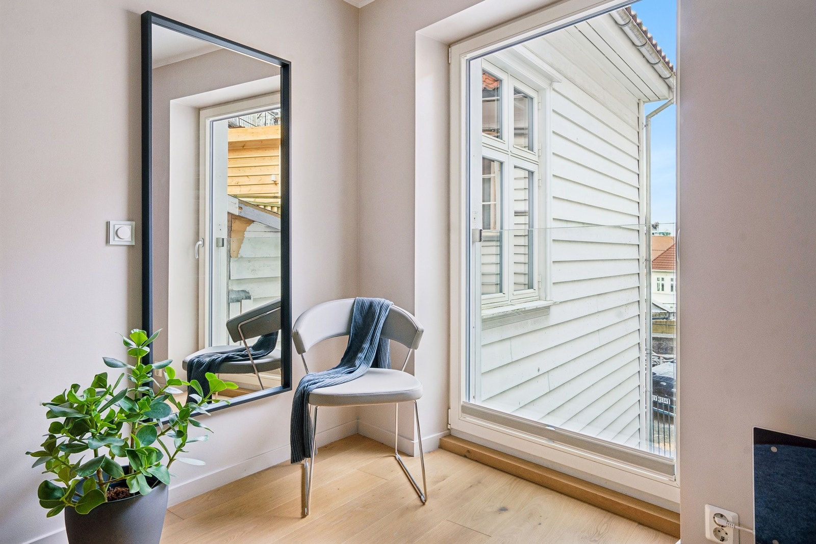 Soverommet har en fransk balkong Galleribilde