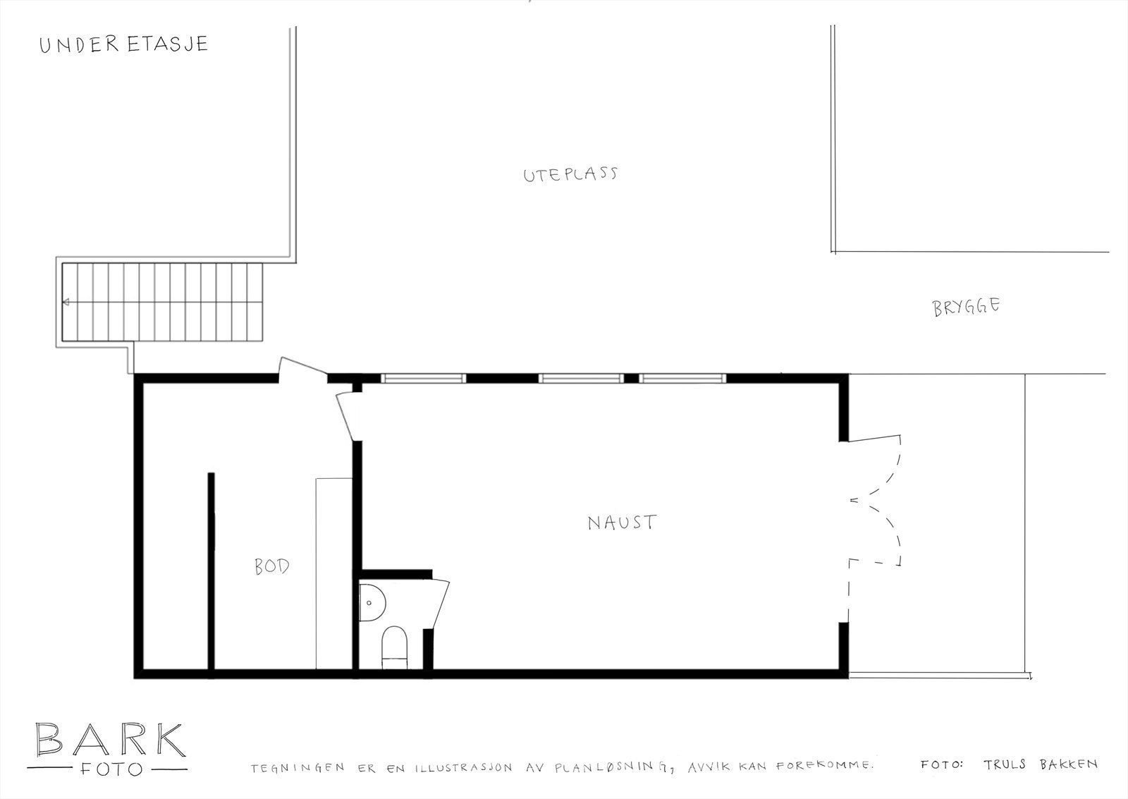 Planskisse naust | 50 m². Bod, Teknisk rom, Naustrom, Toalettrom Galleribilde