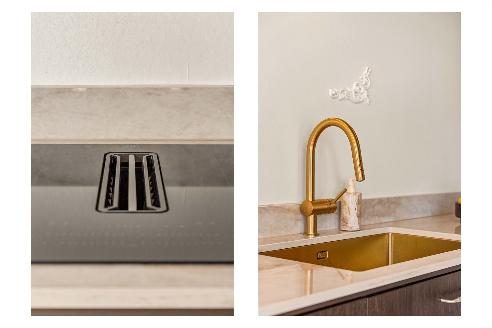 Induksjonstoppen har integrert benkeventilator med kullfilter for et rent uttrykk. Galleribilde