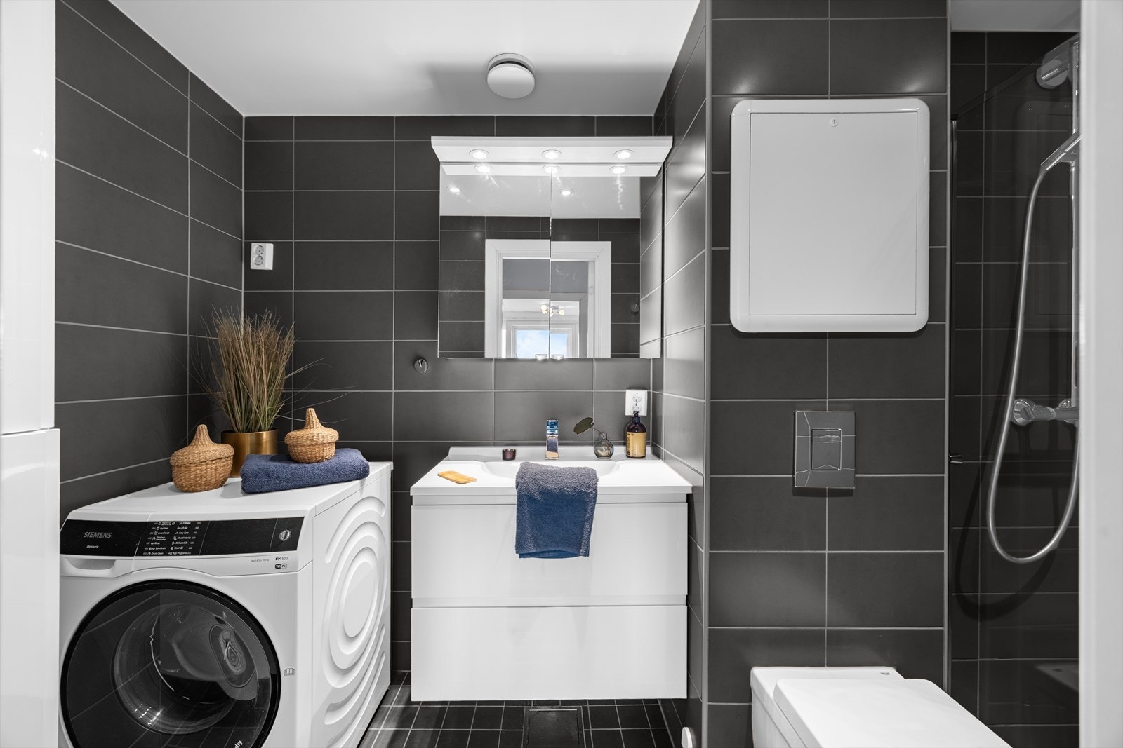 Det er også opplegg for vaskemaskin, samt plass til tørketrommel. Galleribilde