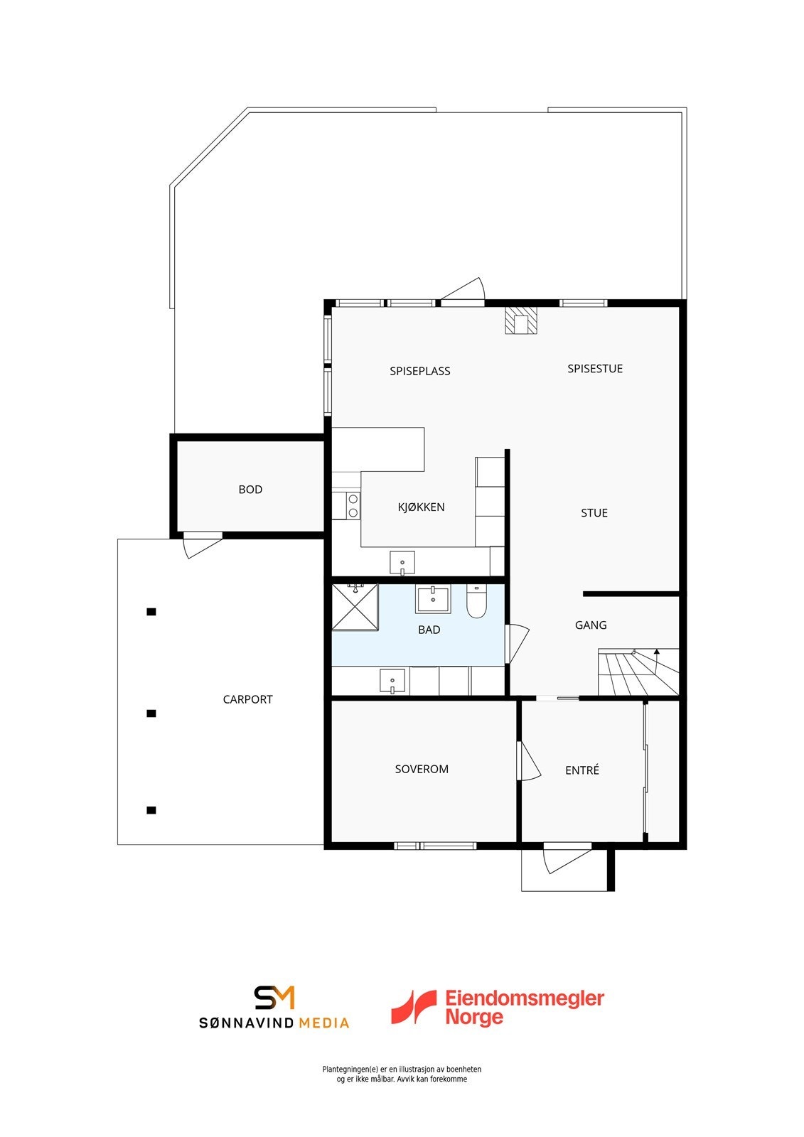 Plantegning 1. etasje Galleribilde