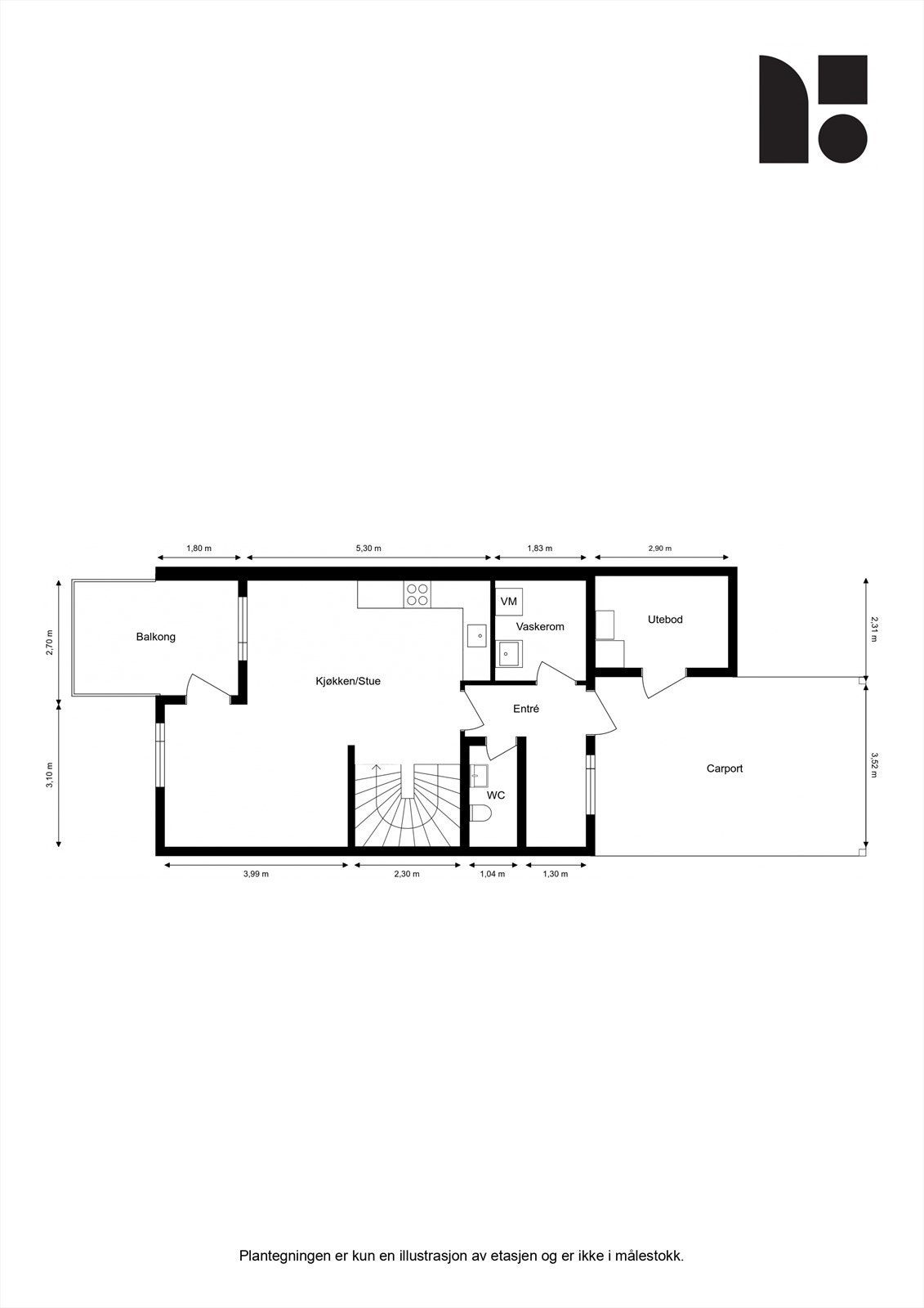 Plantegning 1.etasje Galleribilde