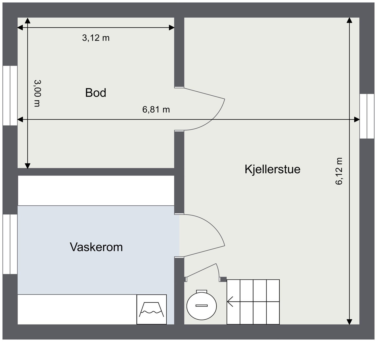 Plantegning - Underetasje Galleribilde