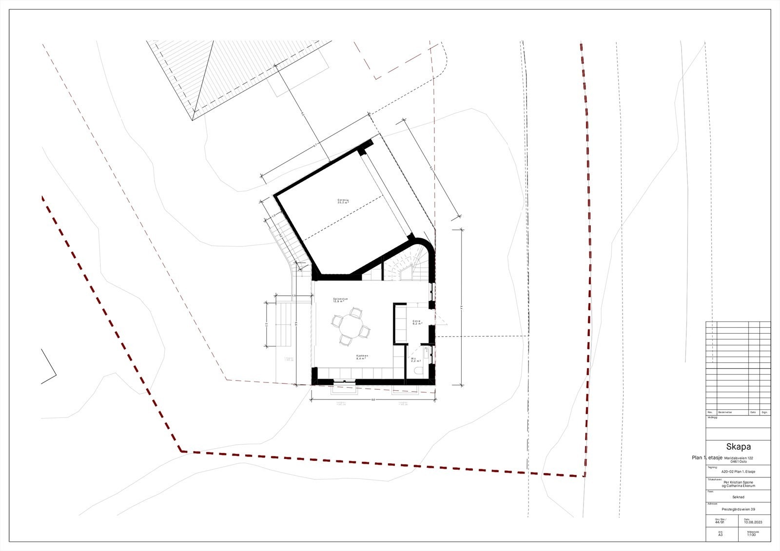 Plantegning 1. etasje Galleribilde