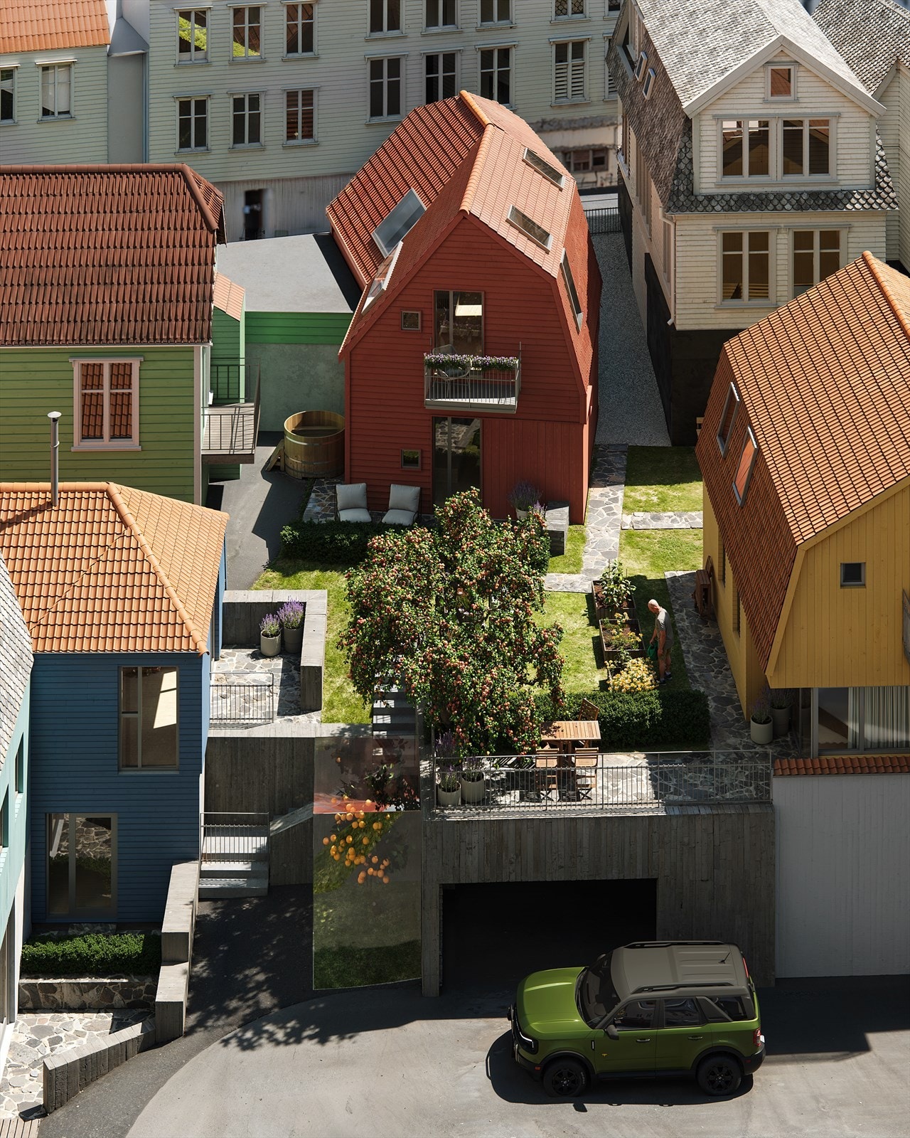 Illustrasjon av fremtidens nabolag? Galleribilde