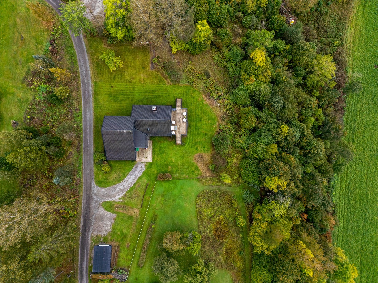 Eiendommen sett fra oven. Galleribilde