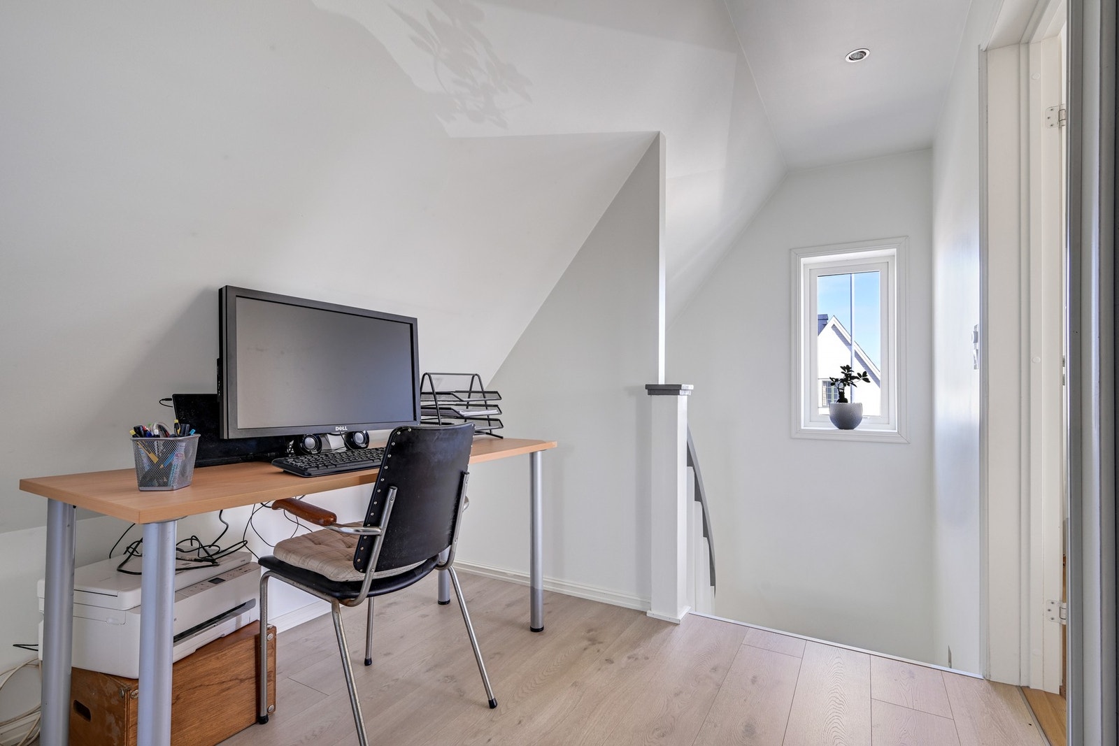 På toppen av trappen er det plass for kontorløsning. Galleribilde