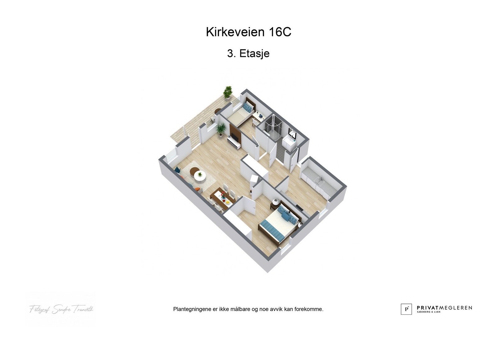 - 3D plantegning (ikke målbart) - Galleribilde