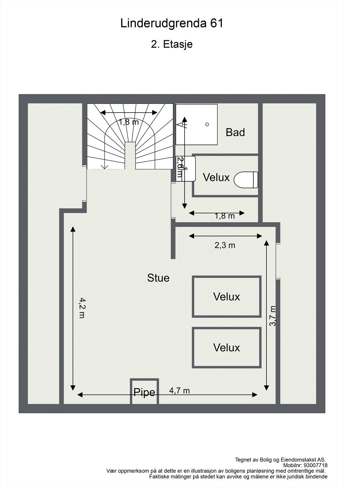 Linderudgrenda 61 - 2D - 2. Etasje. Galleribilde
