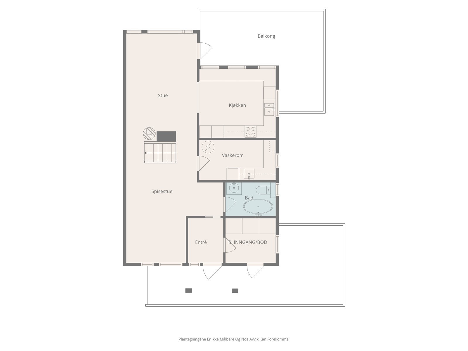 Første etasje består av stue, kjøkken, vaskerom, bad, entre og grovinngang/bod. Galleribilde