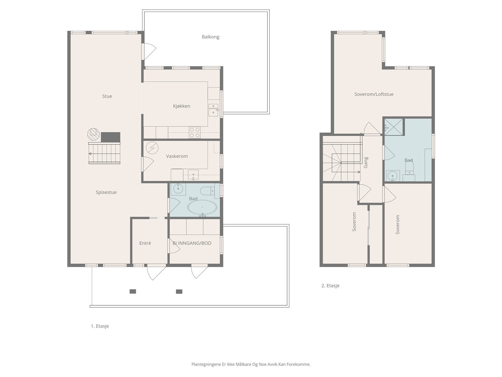 Plantegning begge etasjer. Galleribilde