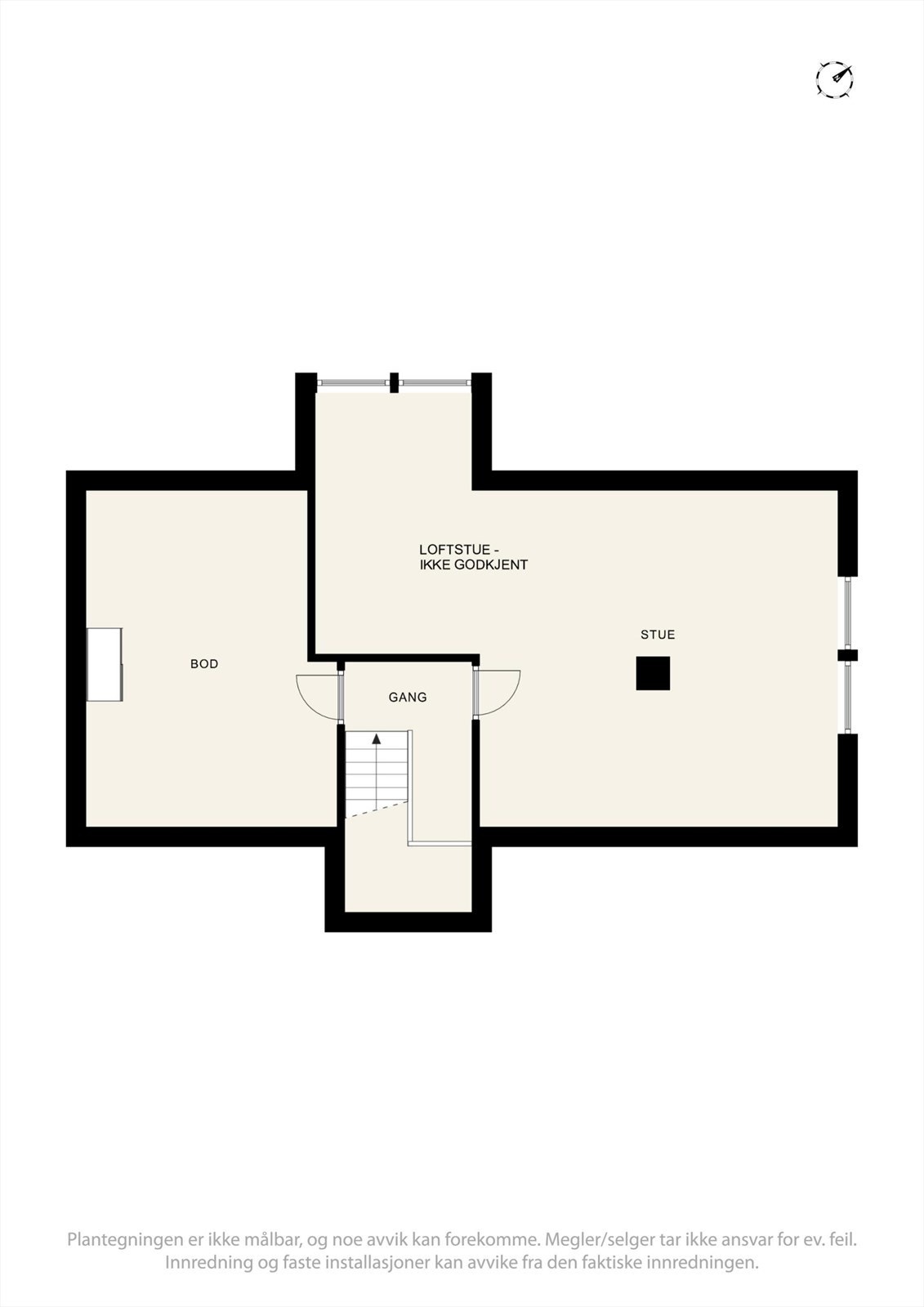 Plantegning 2-etasje/loft-plan. Galleribilde
